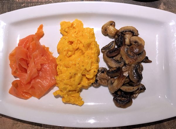 smoked salmon, eggs and mushrooms cuisinefiend.com keto diary