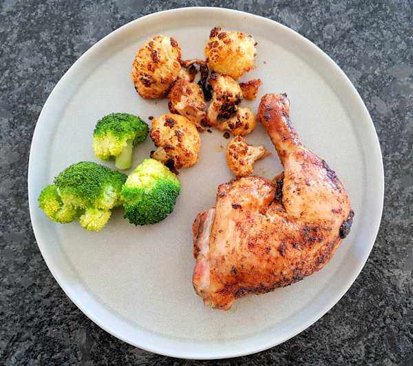 roast chicken with cauliflower cuisinefiend.com keto diary