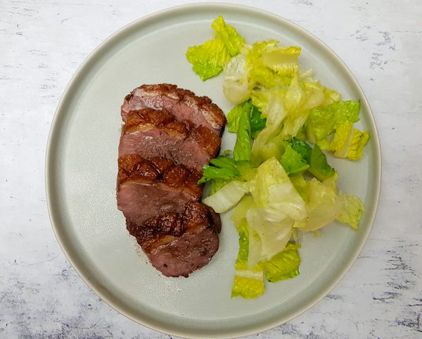 roast goose breast and saladg cuisinefiend.com keto diary