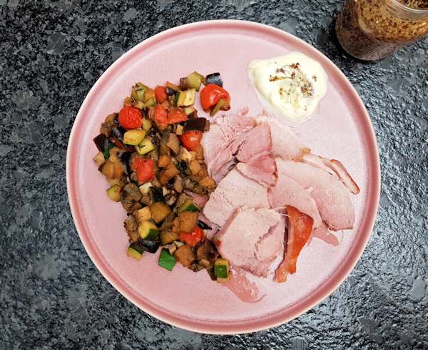 roast gammon and ratatouille cuisinefiend.com keto diary