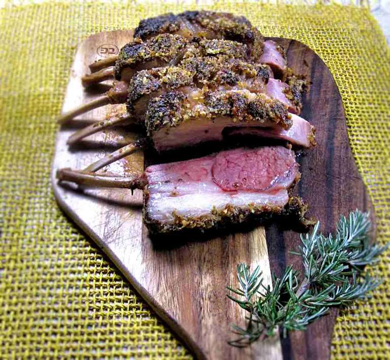Herb and Parmesan crusted rack of lamb