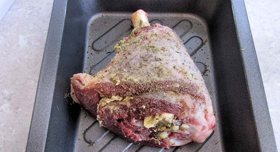 Lamb shank ready to roast