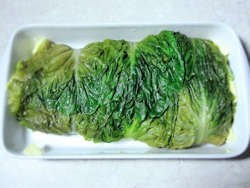 Leaf wrapped salmon