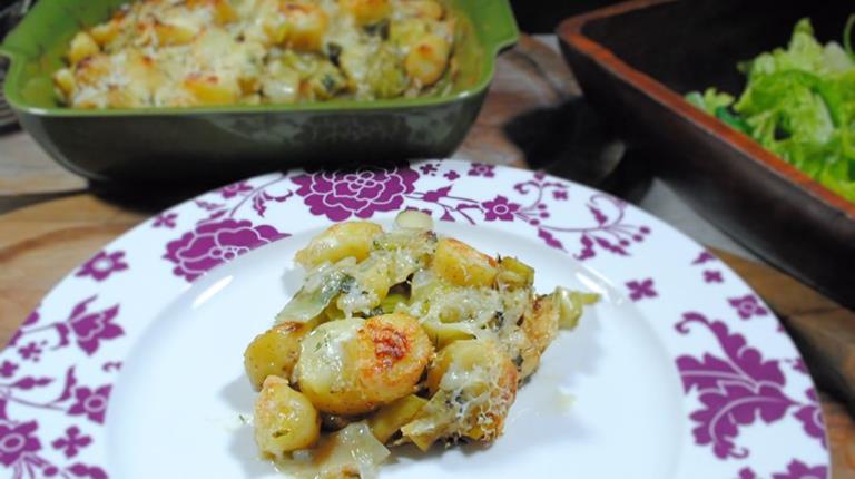 Leek and potato bake
