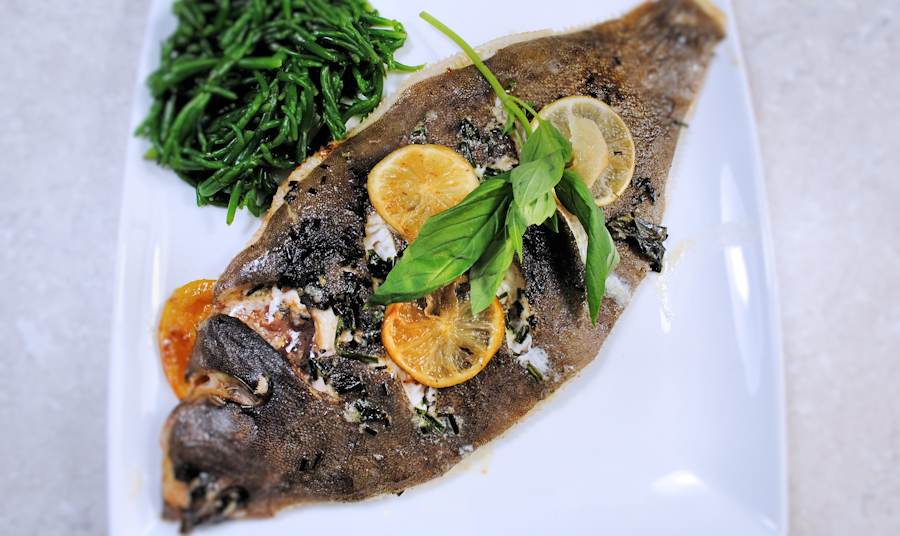 Roasted lemon sole