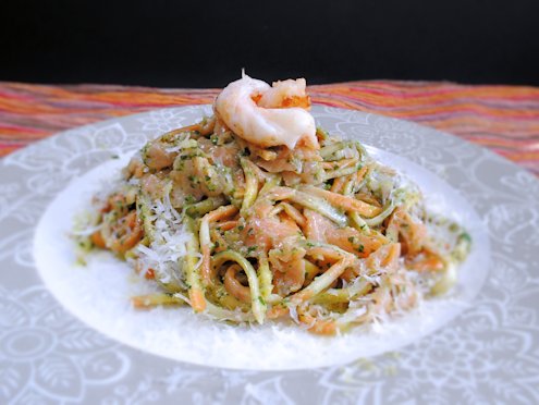 linguine with smoked salmon and pesto