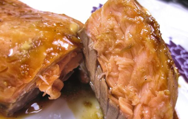 Maple glazed salmon