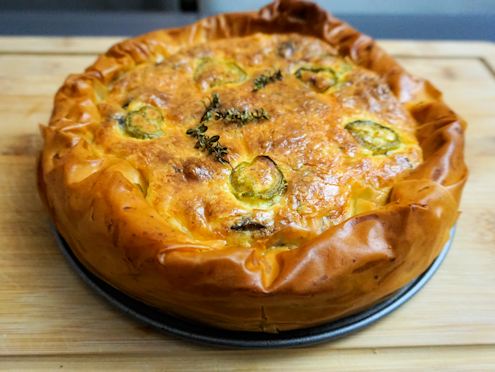 mushroom and fondue filo pie
