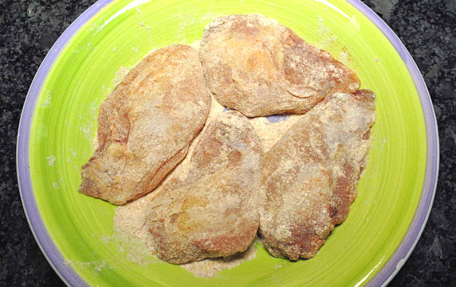 Floured partridge fillets