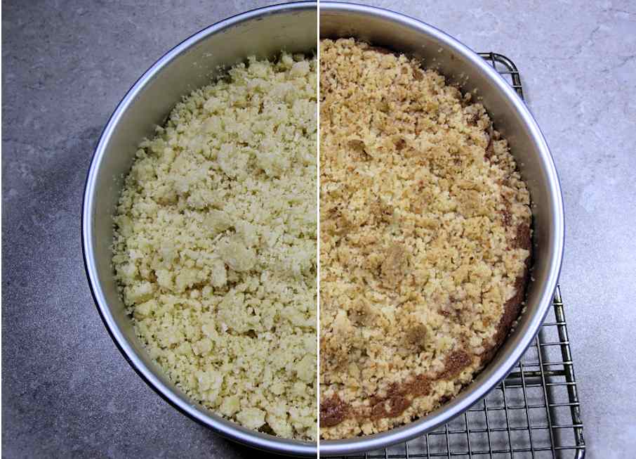 Passion fruit cake before and after