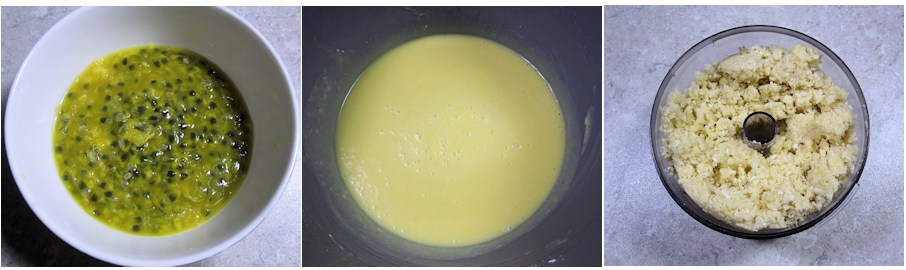 Passion fruit, cake mix and crumble