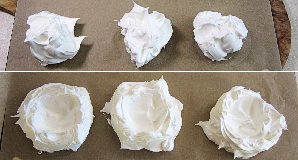 Baking meringues