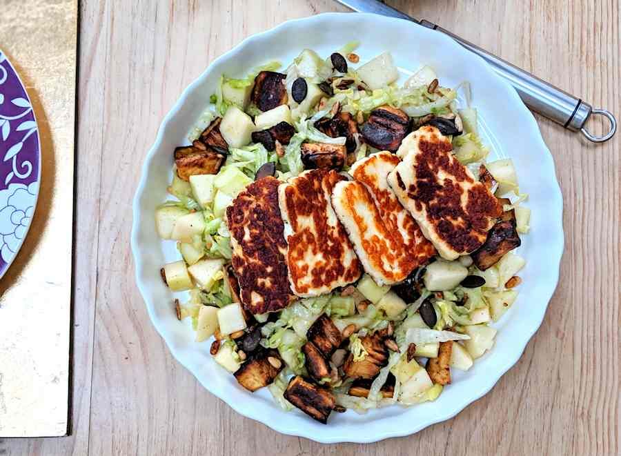 pear haloumi and parsnip salad cuisinefiend.com