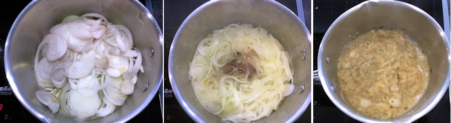 Cooking onions for pissaladiere