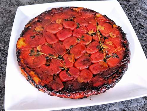 tarte tatin with plum tomatoes