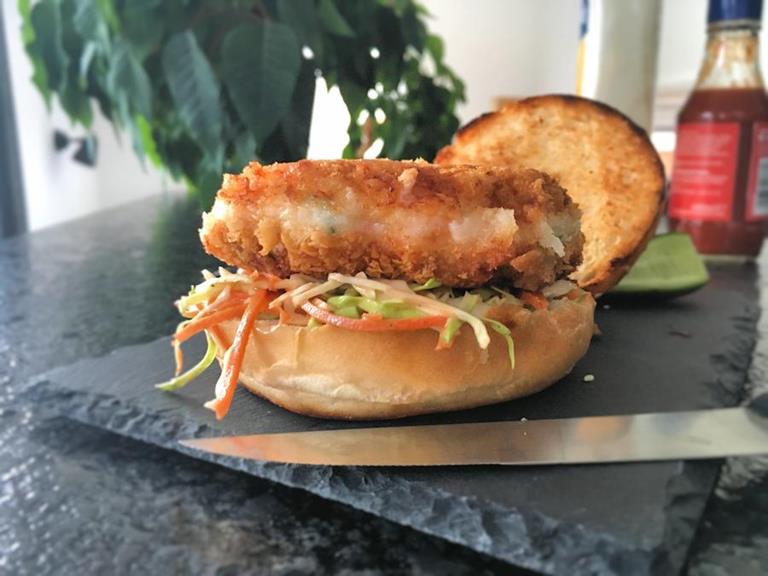 Shrimp burger cuisinefiend.com