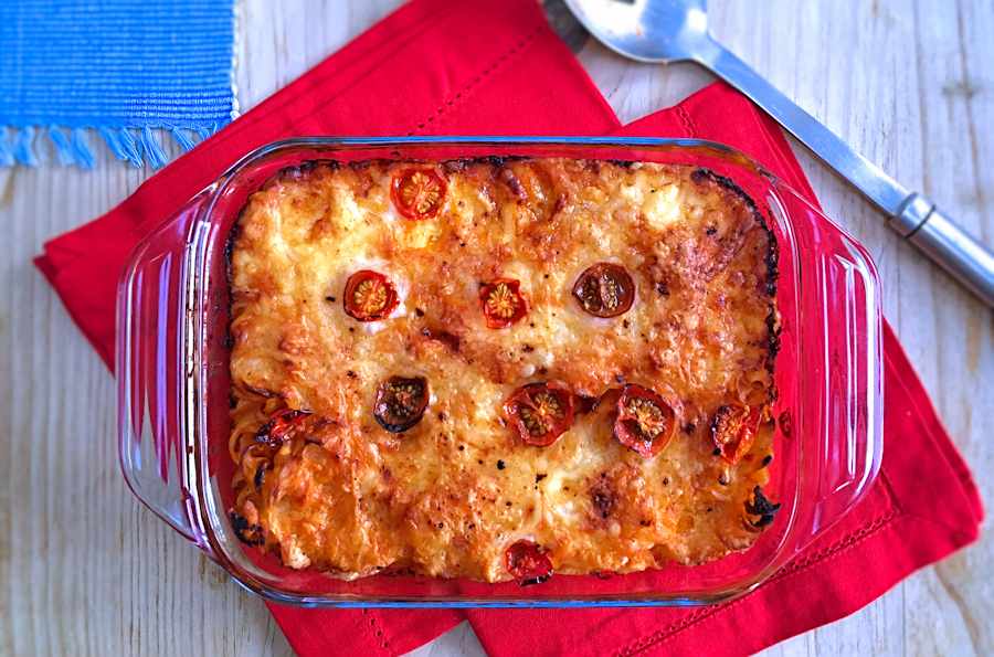 Provolone pasta bake