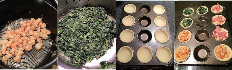 Filling puff pastry tartlets