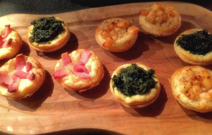 Mini tarts with savoury fillings