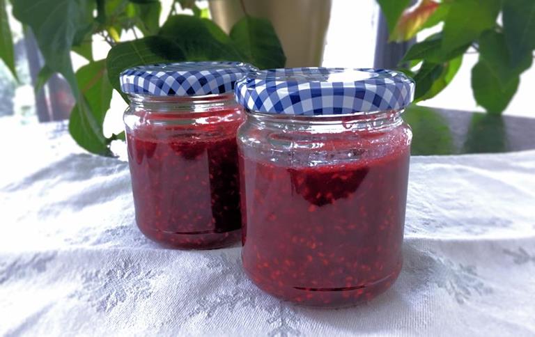 Homemade raspberry jam