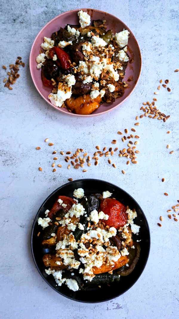 roasted vegetables with feta cuisinefiend.com