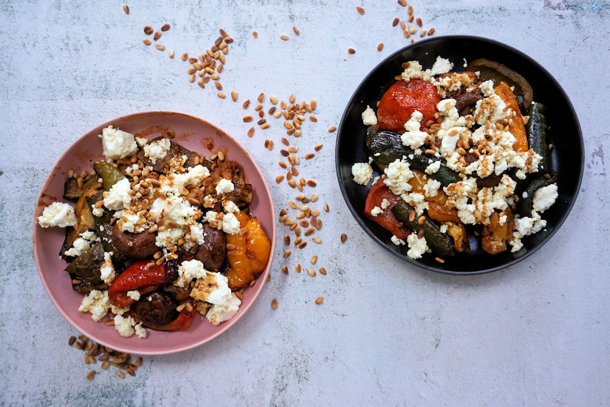 roasted vegetables with feta cuisinefiend.com