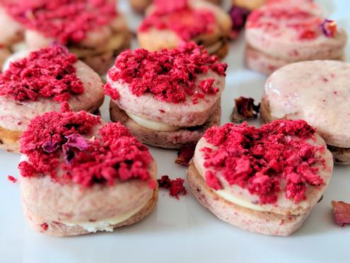 Rose and raspberry biscuits