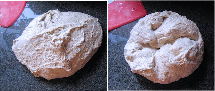 Folding sourdough