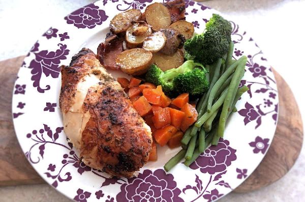 Roast chicken dinner