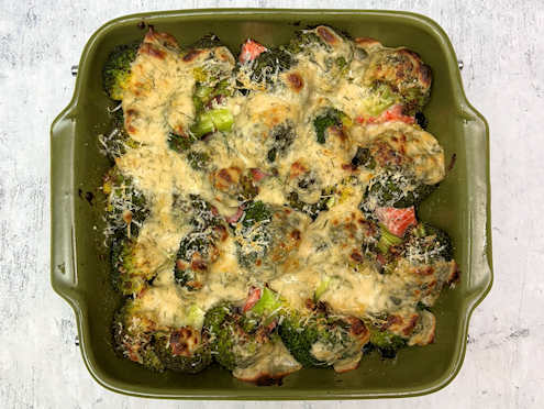 salmon and broccoli bake