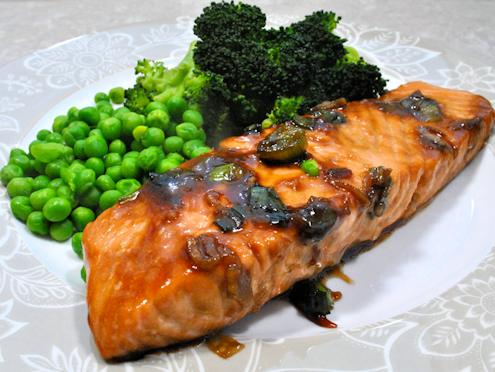 salmon in oyster sauce