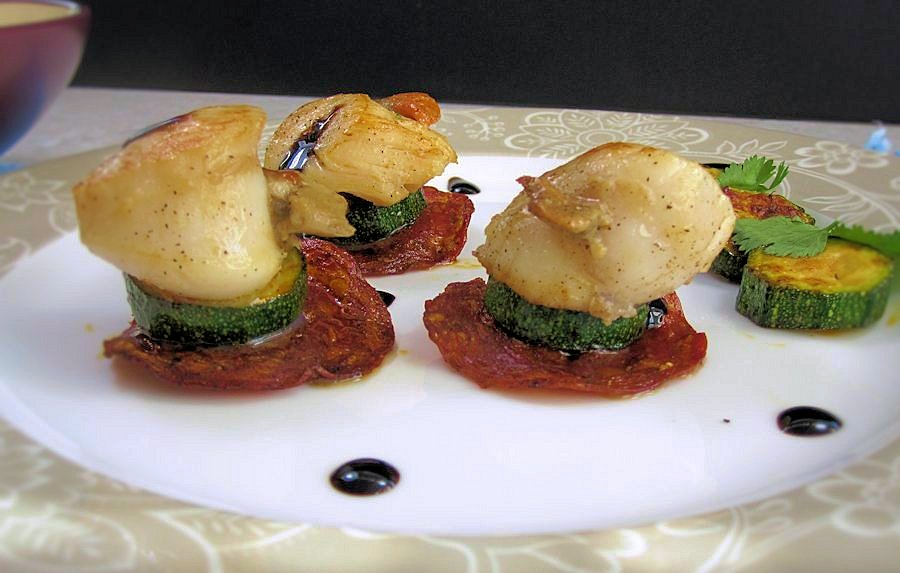 Scallops with chorizo