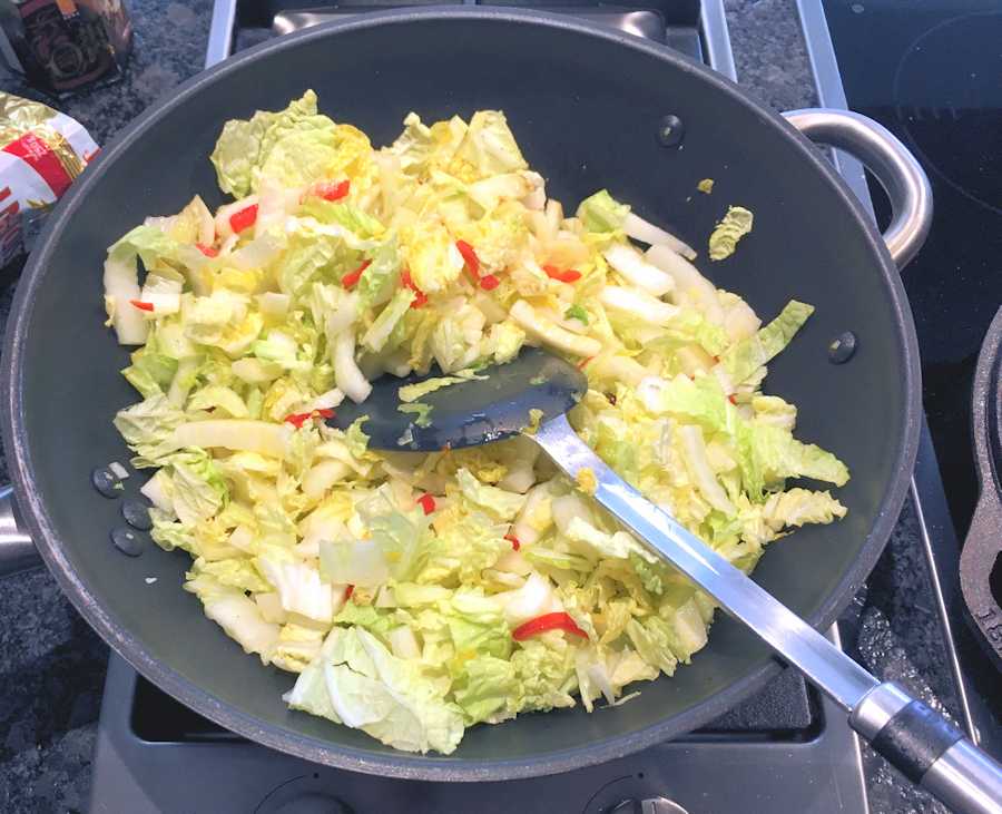 Stewed Cabbage In A Big Frying Pan Stock Photo, Picture and Royalty Free  Image. Image 119996130.