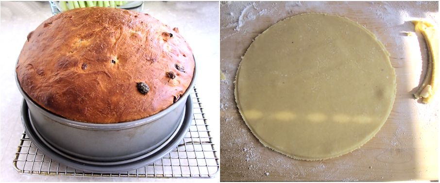 Simnel cake and marzipan topping