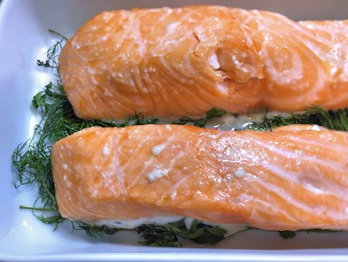 slow roasted salmon