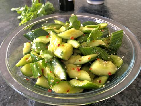 smashed cucumber salad