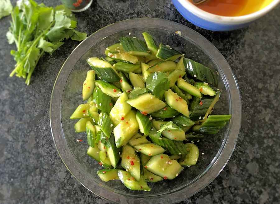 Smashed cucumber salad