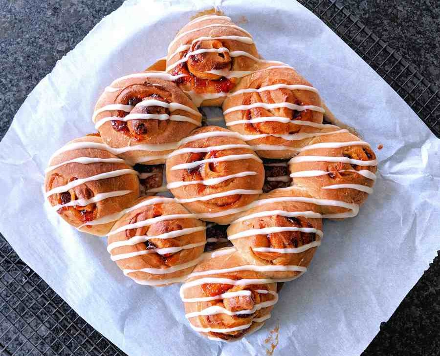 sourdough jam buns