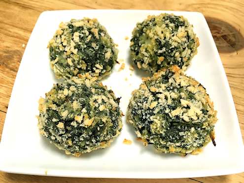 spinach and mozzarella balls