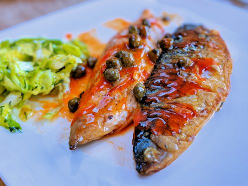 Sticky mackerel fillet