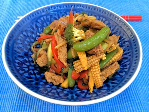 sticky pork stir fry