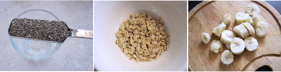 Chia seeds, oats and banana