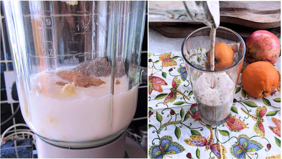 Blending a smoothie