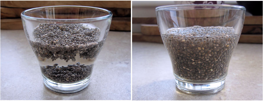 Soaking chia seeds