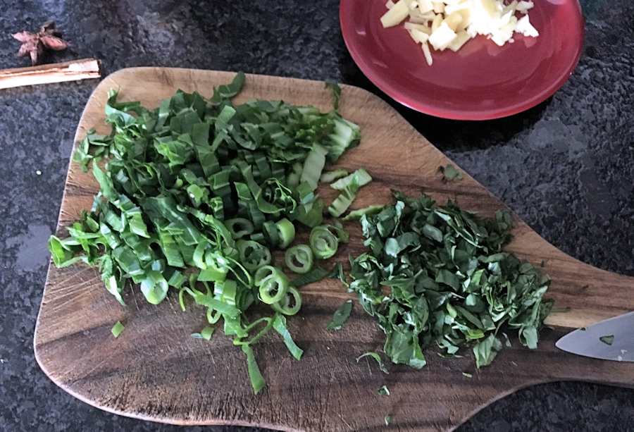 chopped greens