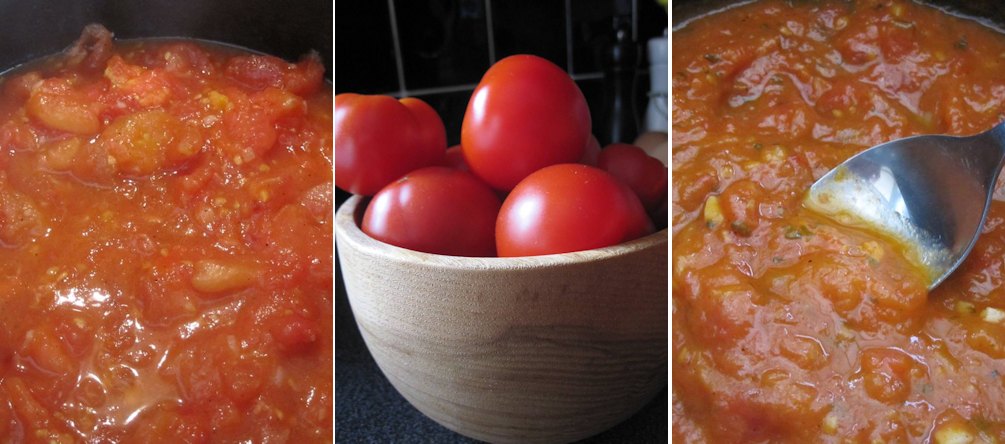 Cooking tomato sauce