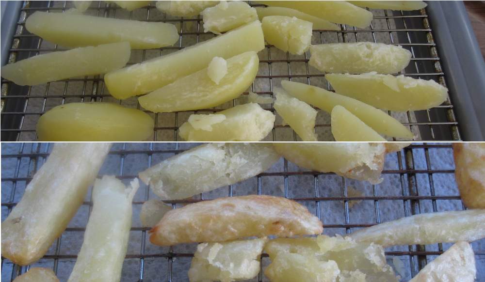Chips after first and second cooking