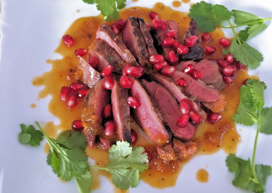 Pan fried wood pigeon