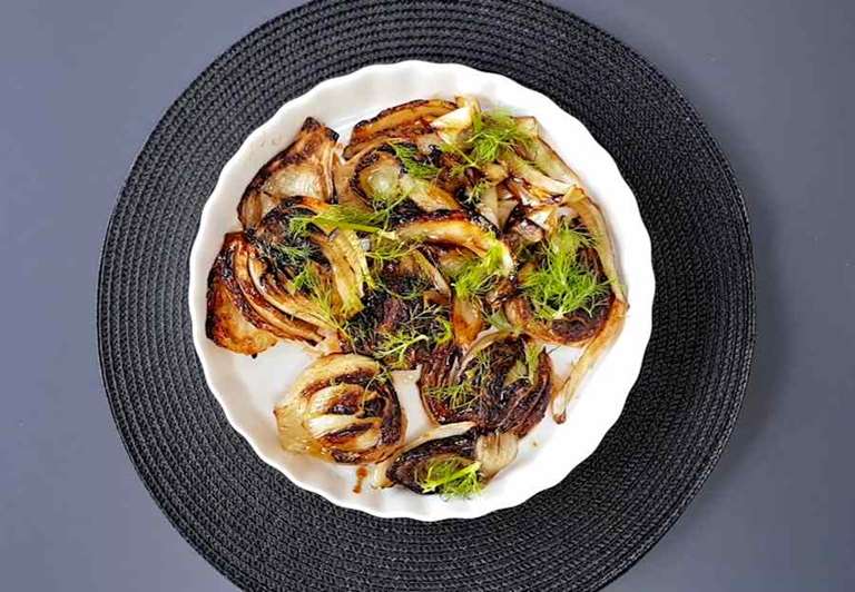 caramelised pan fried fennel slices cuisinefiend.com
