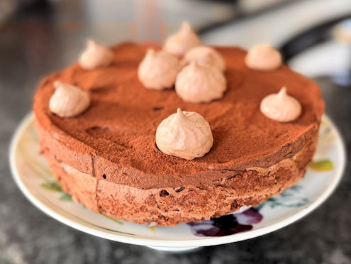 Chocolate meringue truffle cake